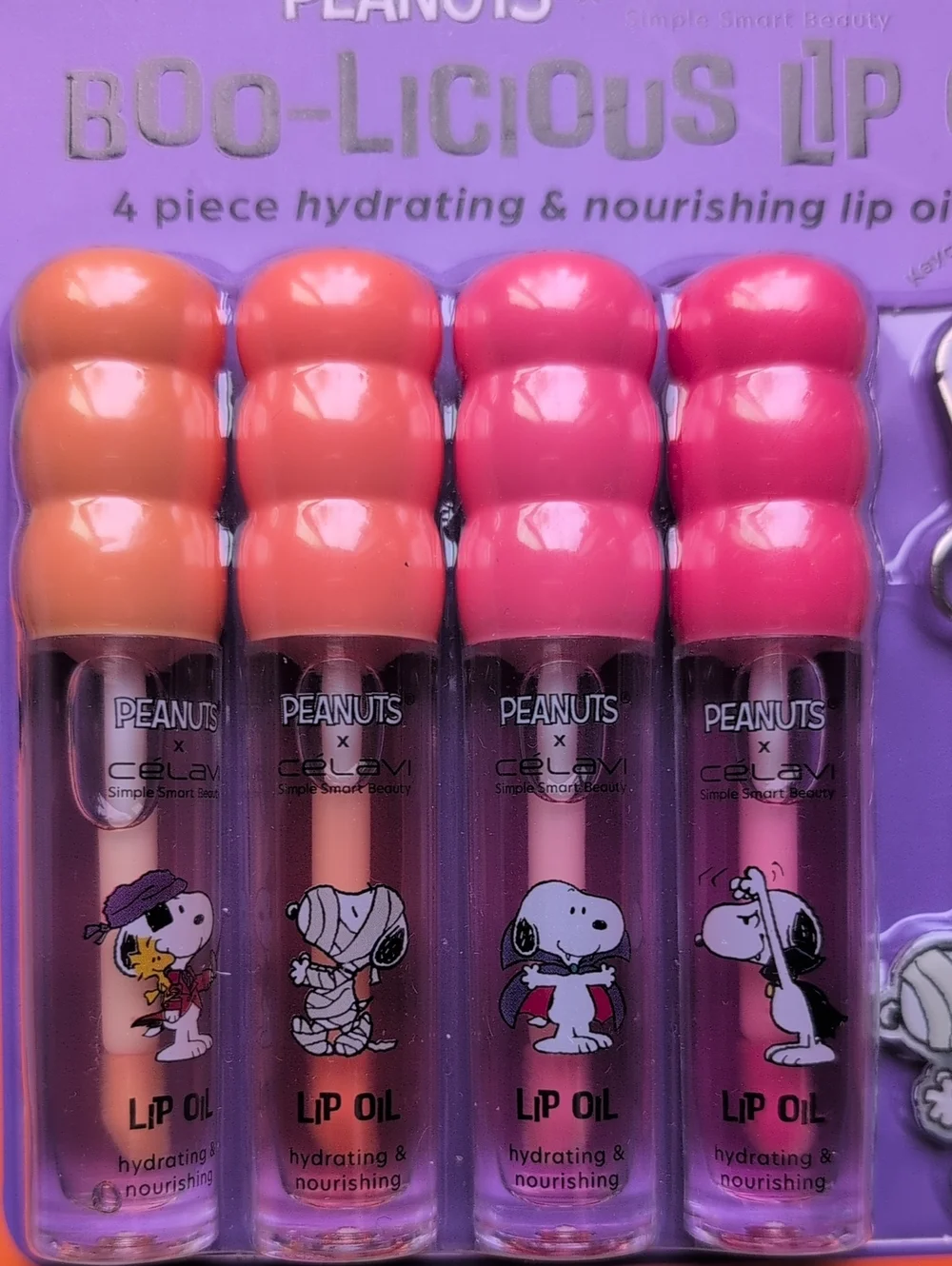 Nwt Peanuts x Celavi boo-licious lip oil set